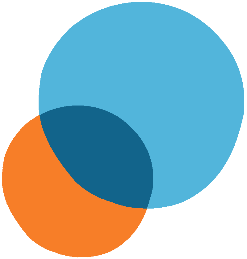 Blauer und oranger Kreis